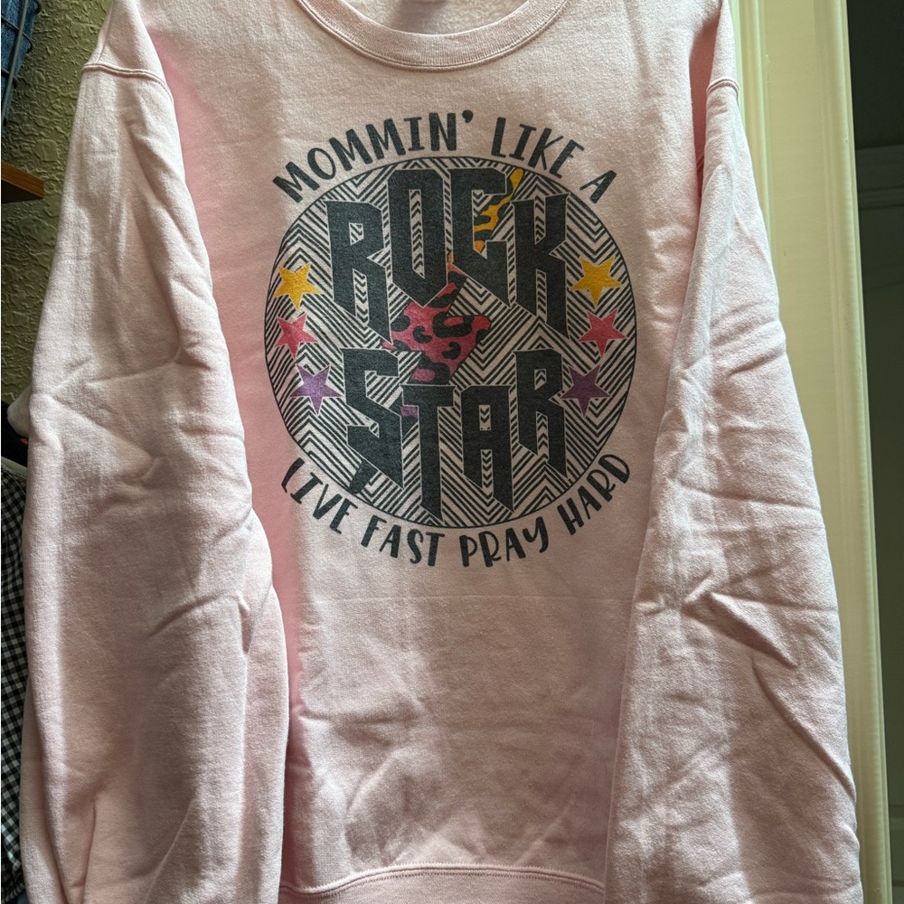 Boutique Women's Pink Crew Neck Sweater (Gildan Brand)